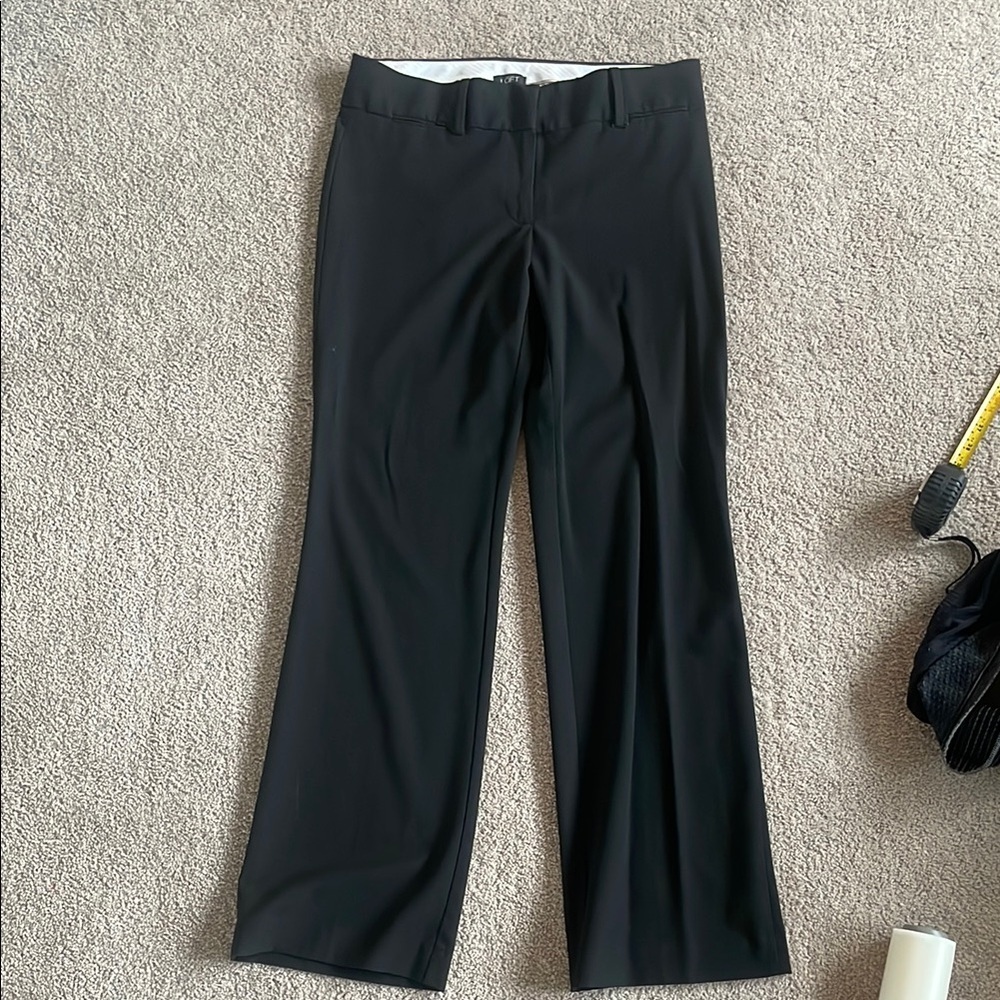 LOFT Black Straight-Leg Dress Pants